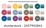 ACTUAL FRESH New fashion color trend winter spring season 2021 2022. Color palette forecast of the future color trend
