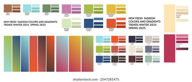 REAL FRESCO Nova moda cor tendência inverno primavera temporada 2025 2026. Previsão da paleta de cores da tendência de cores futura