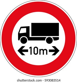 The actual length. Vector road sign Germany.