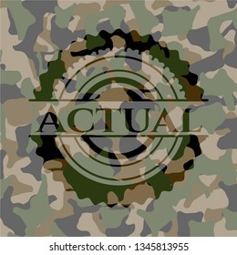 Actual on camo pattern