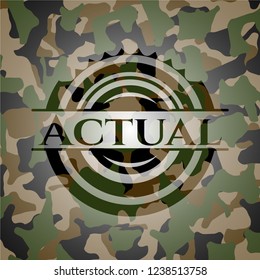 Actual on camouflage pattern