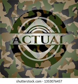 Actual on camouflaged pattern