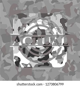 Actual on grey camouflaged pattern