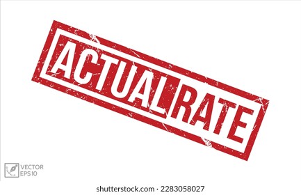 Actual Rate grunge Red Rubber Stamp vector design.
