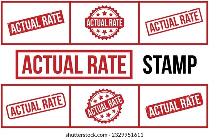 Actual Rate rubber grunge stamp set vector