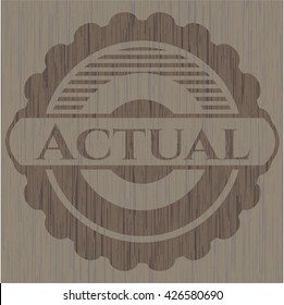 Actual realistic wooden emblem