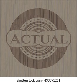 Actual retro wooden emblem