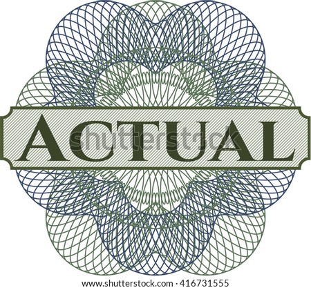 Actual rosette or money style emblem