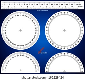  Actual Size Graduation - Ruler - Protractor