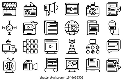 Actualization icons set. Outline set of actualization vector icons for web design isolated on white background