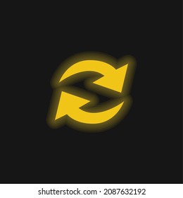 Aktualisieren Sie die Pfeiltasten in kreisgelbem Neonsymbol
