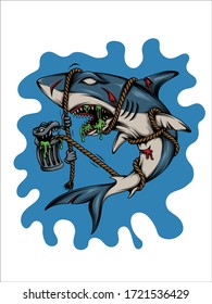 Actually, the sharks does not as free as everyone think. They may be the mightiest beast in the sea, but there is another ones that more dangerous than them. That is "TRASH".