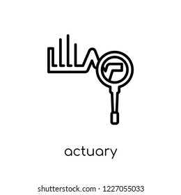 actuary icon. Trendy modern flat linear vector actuary icon on white background from thin line Professions collection, outline vector illustration