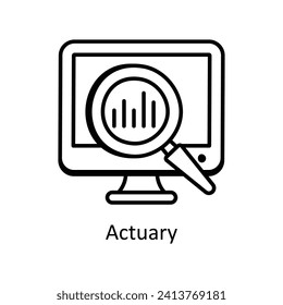 Actuary vector  outline doodle Design illustration. Symbol on White background EPS 10 File
