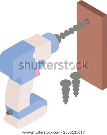 Actuated Direct Fastening isometric concept, Sill plates or trusses to concrete vector icon design, repair maintenance services symbol, Home remodeling sign, Building and construction illustration