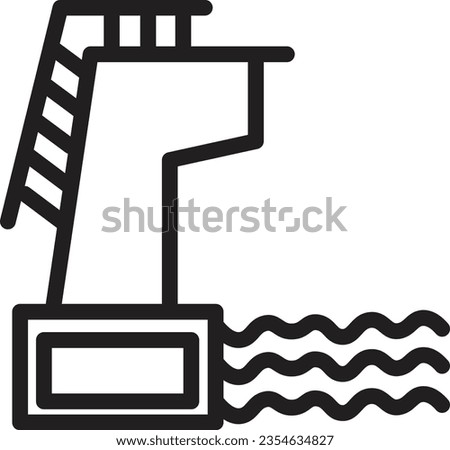 Acuatic Diver Pool Outline Icon