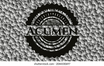 Emblema oscuro cumen con fondo de burbujas. Ilustración vectorial. Detallado. 