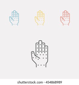 Acupressure icon. Vector line illustration.