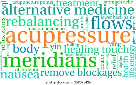 Acupressure word cloud on a white background. 