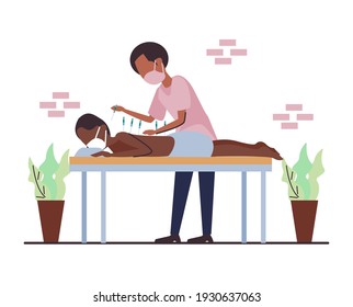 Acupuncture, alternative healthcare medicne background people