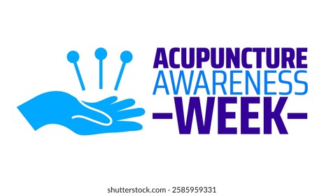 Acupuncture Awareness Week background banner or poster design template. observed every year in March. Holiday concept. Use to any Template, card, poster, placard, template.