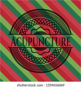 Acupuncture christmas emblem.