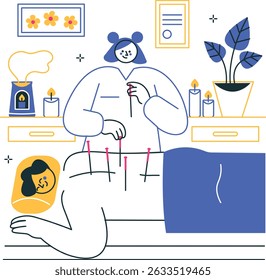 conceito de acupuntura ilustração vetorial design 