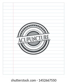 Acupuncture draw (pencil strokes). Vector Illustration. Detailed.