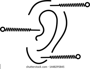 Acupuncture ear seeds icon in outline style