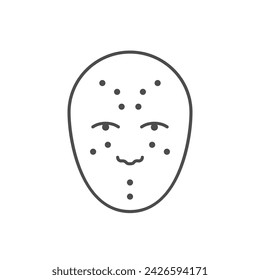 Acupuncture of face line icon