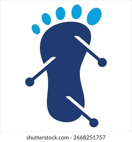 Acupuntura Flat Blue Icon Ilustración vectorial