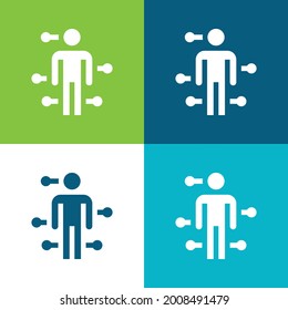 Acupuncture Flat four color minimal icon set