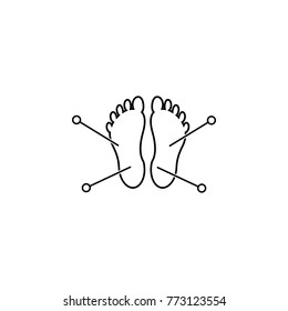 acupuncture of the foot icon. Spa icon on white background