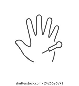 Acupuntura del icono de la línea de la mano