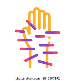 vector de icono de las manos de acupuntura. las manos de la acupuntura firman. ilustración de símbolo de color