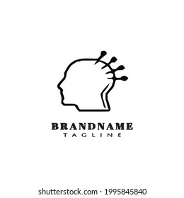 acupuncture head logo icon design template modern vector illustration