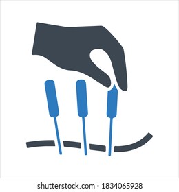 Acupuncture healing icon, vector and glyph