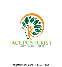 acupuncture health icon logo designs