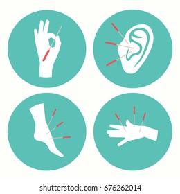 acupuncture health therapy icon, medicine alternative vector logo illustration,
