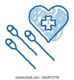 acupuncture for heart work icon vector outline illustration