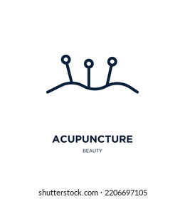 acupuncture icon from beauty collection. Thin linear acupuncture, treatment, medical outline icon isolated on white background. Line vector acupuncture sign, symbol for web and mobile