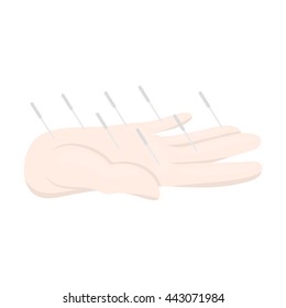 Acupuncture icon cartoon. 