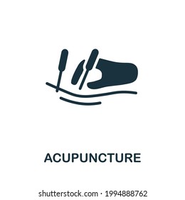 Acupuncture icon. Monochrome simple element from therapy collection. Creative Acupuncture icon for web design, templates, infographics and more