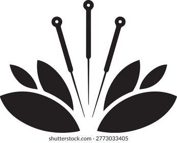 Acupuncture icon. Spa icon. Element relaxation and rest icon. Premium quality graphic design. logo Vector Black silhouettes
