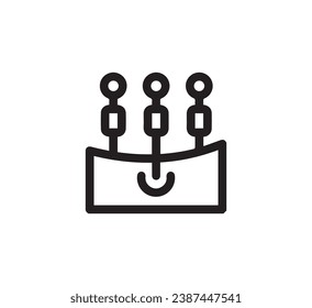 Acupuncture icon vector. Linear style sign for mobile concept and web design. Acupuncture symbol illustration. Pixel vector graphics - Vector.