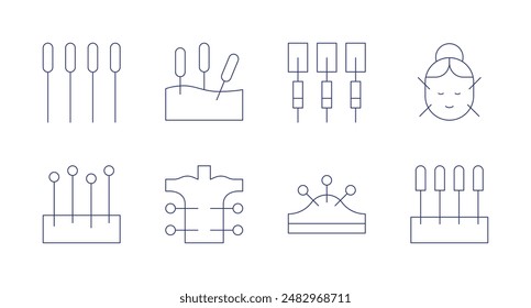 Acupuncture icons. Editable stroke. Containing acupuncture, electrotherapy.