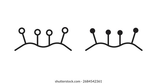 Iconos de la acupuntura sistema simple del Vector. sistema del símbolo de la muestra del logotipo