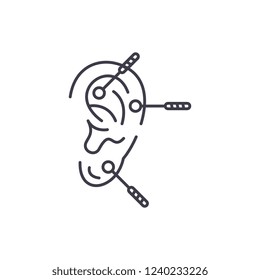 Acupuncture line icon concept. Acupuncture vector linear illustration, symbol, sign