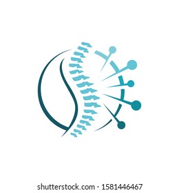 Acupuncture logo design vector. Alternative therapy sign, Chinese medicine and wellness icon concept illustration