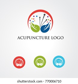 acupuncture logo vector, alternative medicine for business